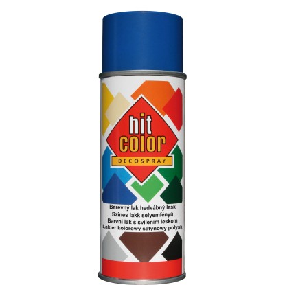 hitcolor Dekorativní lak ve spreji hedvábný lesk RAL 5010 enziánový modrý 400 ml hitcolor Dekorativní lak ve spreji hedvábný lesk RAL 5010 enziánový modrý 400 ml