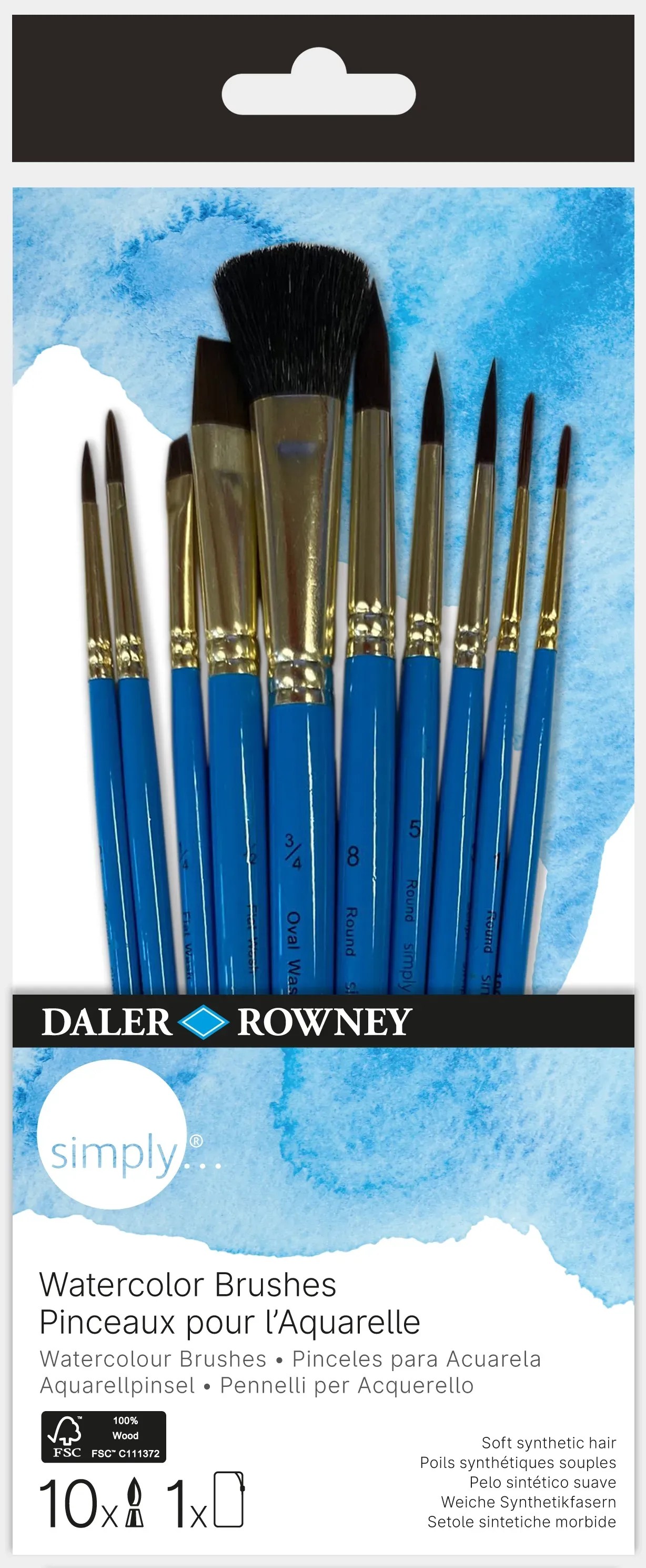 Daler Rowney Sada štětců pro olejovou techniku SIMPLY, 10dílná Daler Rowney Sada štětců pro olejovou techniku SIMPLY, 10dílná