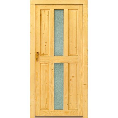 PANTO Dřevěné vedlejší vchodové dveře NET-506 přírodní smrk, 98 x 200 cm, L PANTO Dřevěné vedlejší vchodové dveře NET-506 přírodní smrk, 98 x 200 cm, L