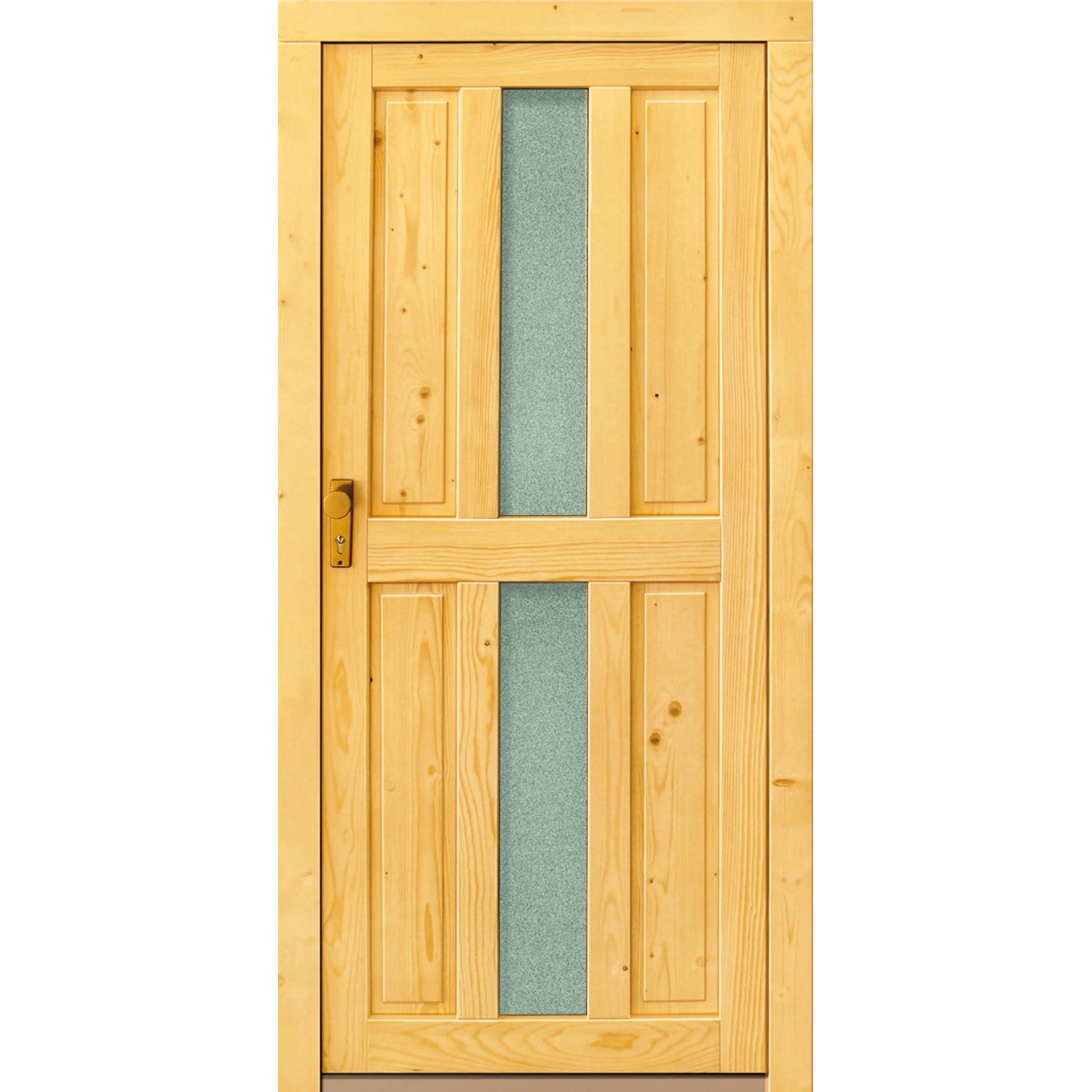 PANTO Dřevěné vedlejší vchodové dveře NET-506 přírodní smrk, 98 x 200 cm, L PANTO Dřevěné vedlejší vchodové dveře NET-506 přírodní smrk, 98 x 200 cm, L