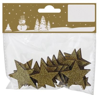 GEROMA Vánoční komponenty ke zdobení hvězda dřevěná zlatá 24 ks GEROMA Vánoční komponenty ke zdobení hvězda dřevěná zlatá 24 ks
