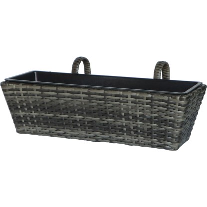 Závěsný truhlík z polyratanu tmavě hnědý mix 60 x 28 x 22 cm Závěsný truhlík z polyratanu tmavě hnědý mix 60 x 28 x 22 cm