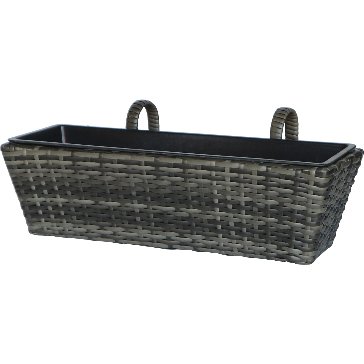 Závěsný truhlík z polyratanu tmavě hnědý mix 60 x 28 x 22 cm Závěsný truhlík z polyratanu tmavě hnědý mix 60 x 28 x 22 cm