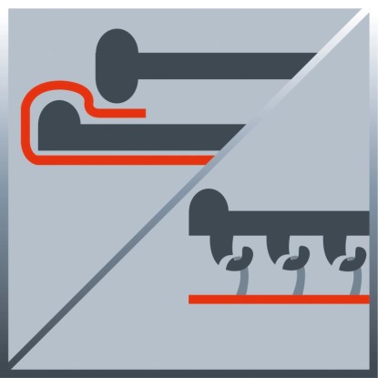 Symbol pro excentrickou brusku Einhell TC-OS 1520: Suchý zip a upínací zařízení. Symbol pro excentrickou brusku Einhell TC-OS 1520: Suchý zip a upínací zařízení.
