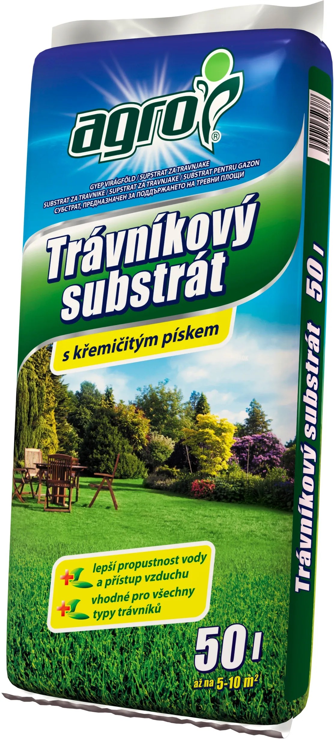 Balení Trávníkové Substráty (substrát pro trávníky) 50L s potiskem Agro. Balení Trávníkové Substráty (substrát pro trávníky) 50L s potiskem Agro.