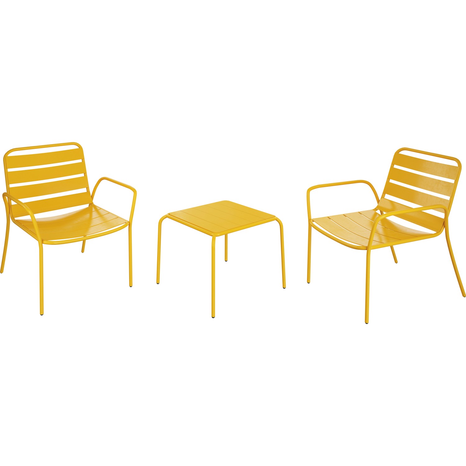 Sestava kovového zahradního nábytku Yanac, žlutá, 3dílná Sestava kovového zahradního nábytku Yanac, žlutá, 3dílná