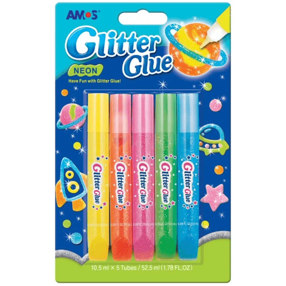 Amos Glitrové lepidlo neon 5 x 10,5 ml Amos Glitrové lepidlo neon 5 x 10,5 ml