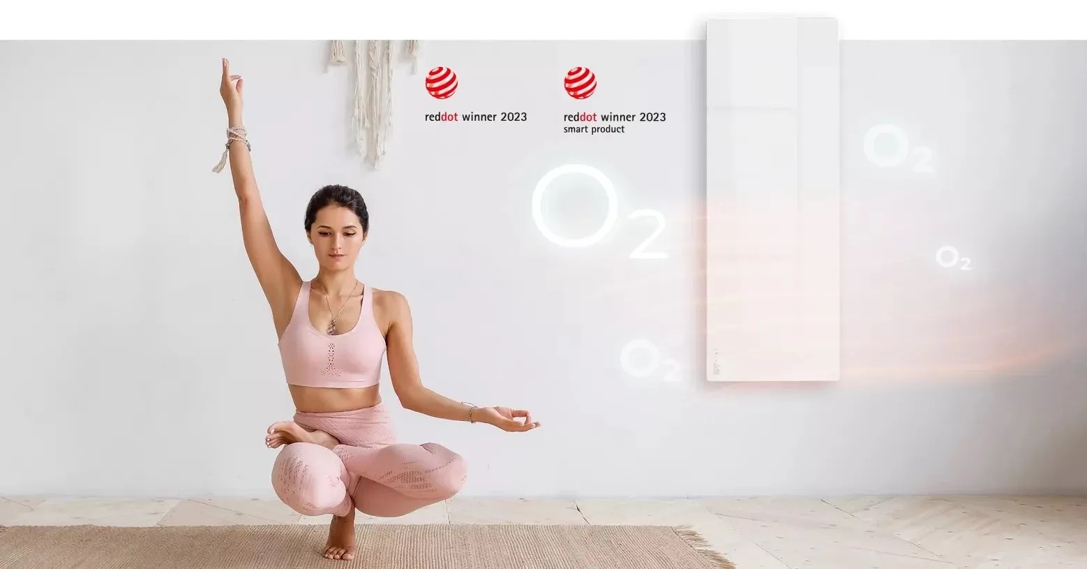 Elektrické topidlo t.b.t. s ženou v jógové pozici. Vítěz Reddot 2023. Elektrické topidlo t.b.t. s ženou v jógové pozici. Vítěz Reddot 2023.