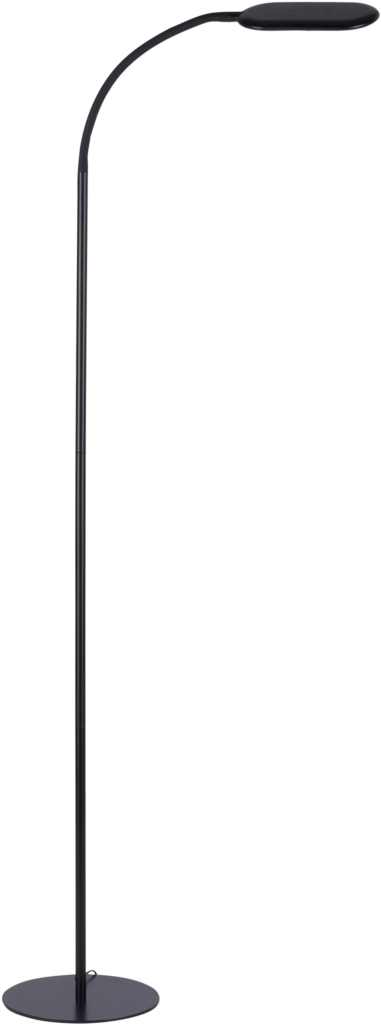Černá LED stojací lampa Kelly, stmívatelná a výškově nastavitelná, 63x175 cm. Černá LED stojací lampa Kelly, stmívatelná a výškově nastavitelná, 63x175 cm.
