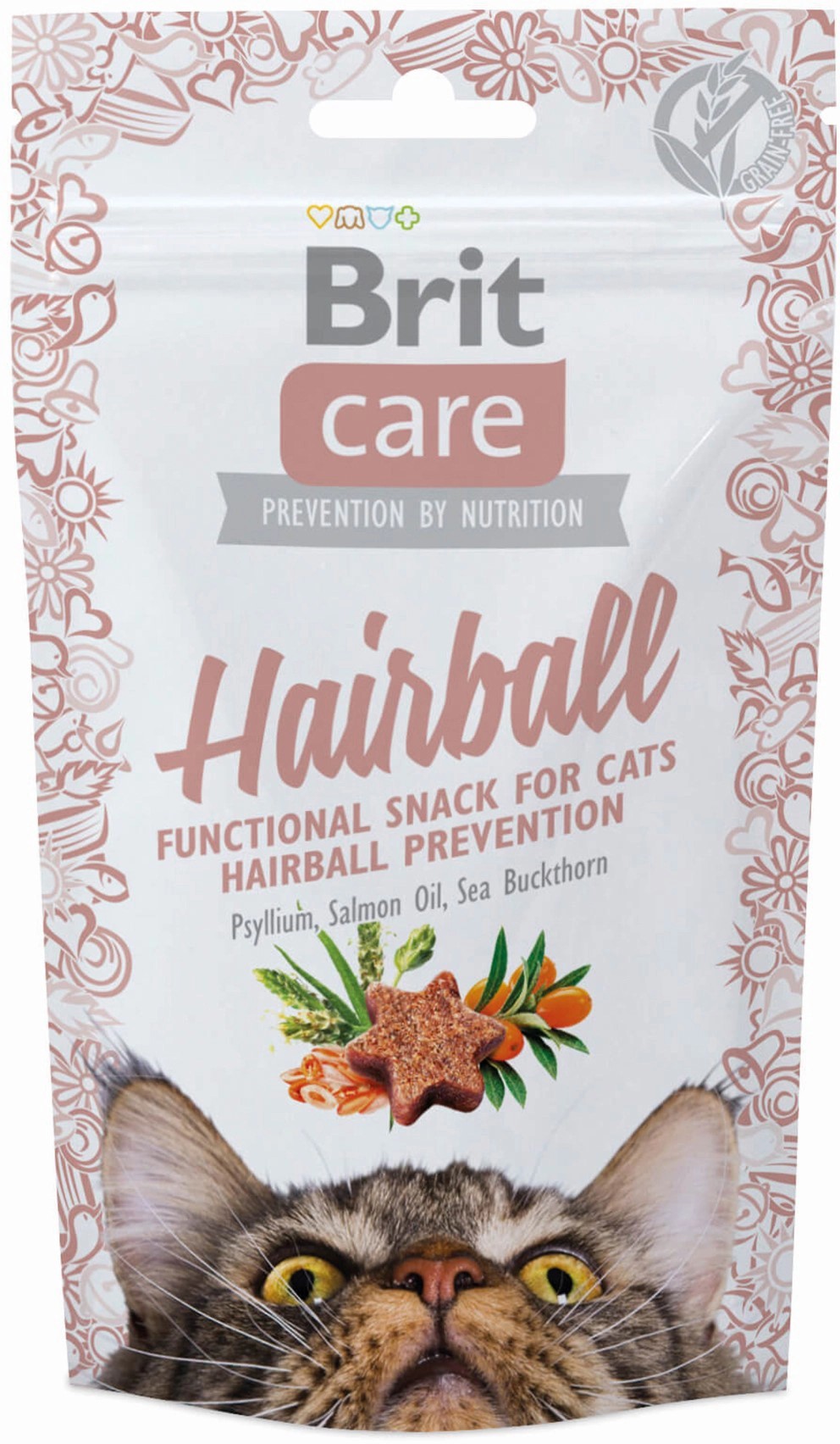 Brit Pamlsek pro kočky Care Cat Snack Hairball 50 g Brit Pamlsek pro kočky Care Cat Snack Hairball 50 g