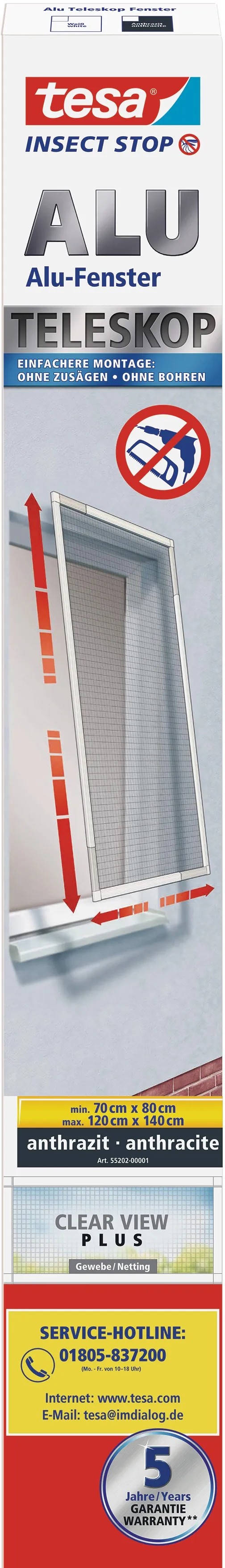 tesa Insect Stop Skládací teleskopický ALU rám proti hmyzu, antrac., 140 x 120cm tesa Insect Stop Skládací teleskopický ALU rám proti hmyzu, antrac., 140 x 120cm