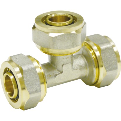 PIPETEC Závitový T-kus SFT161616 měděný, 16x2 PIPETEC Závitový T-kus SFT161616 měděný, 16x2