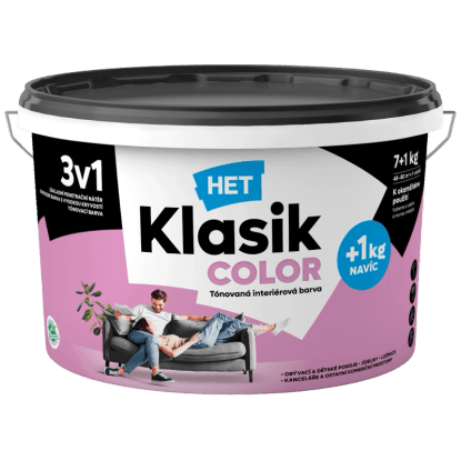 HET Klasik COLOR Tónovaná interiérová barva KC 0307 magenta, 7 + 1 kg HET Klasik COLOR Tónovaná interiérová barva KC 0307 magenta, 7 + 1 kg