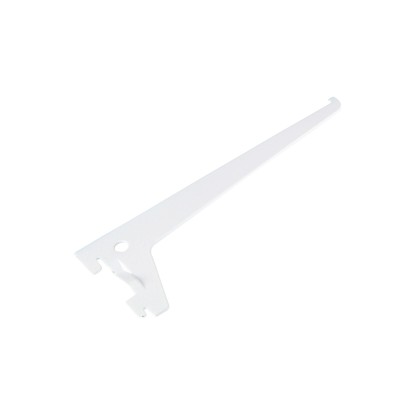 Bílá děrovaná konzole, 20 cm, pro police a konstrukci nábytku. Bílá děrovaná konzole, 20 cm, pro police a konstrukci nábytku.