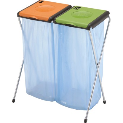 Stojan na pytle na odpad Gimi Nature 2 pro 2x 130 l pytle s barevnými víky pro třídění odpadu. Stojan na pytle na odpad Gimi Nature 2 pro 2x 130 l pytle s barevnými víky pro třídění odpadu.