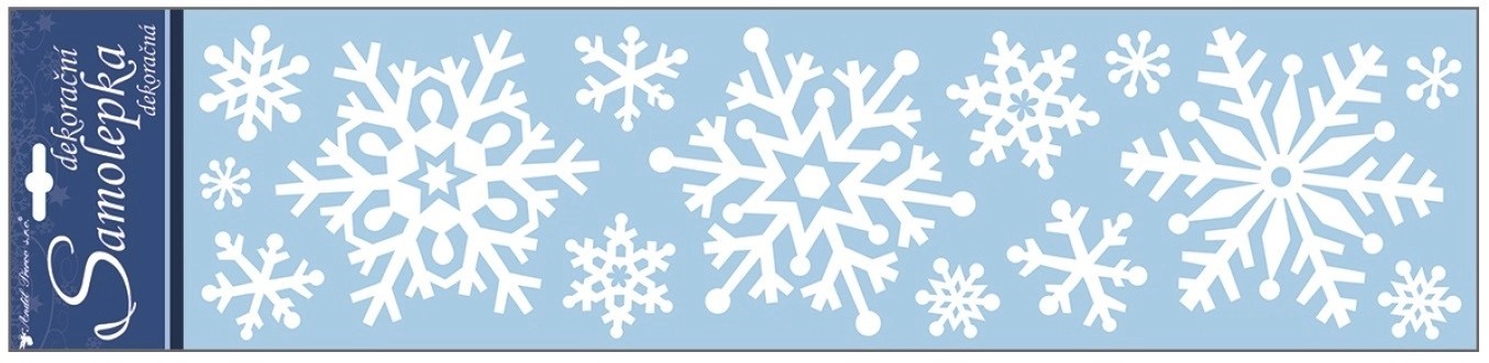 Samolepka dekorační 63 x 15 cm, vločky Samolepka dekorační 63 x 15 cm, vločky