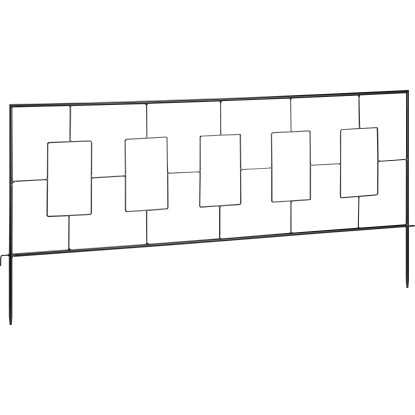 Kovový okrasný plot, černá, 100 x 48 x 0,8 cm Kovový okrasný plot, černá, 100 x 48 x 0,8 cm