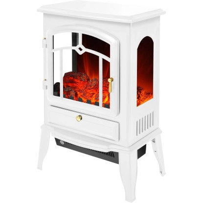 Bílý elektrický krb El Fuego Como s topením a simulovaným plamenem. Bílý elektrický krb El Fuego Como s topením a simulovaným plamenem.