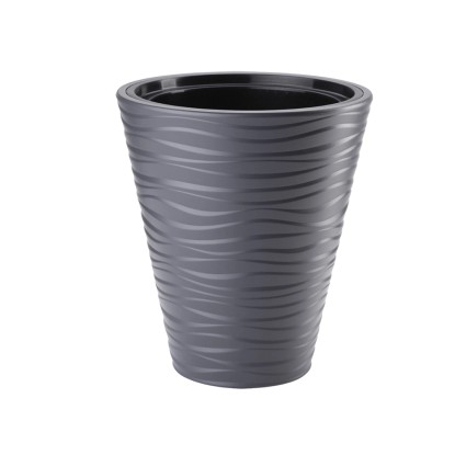 Obal na květináč SAHARA plastový, 40 x 44 cm, antracitový matný Obal na květináč SAHARA plastový, 40 x 44 cm, antracitový matný