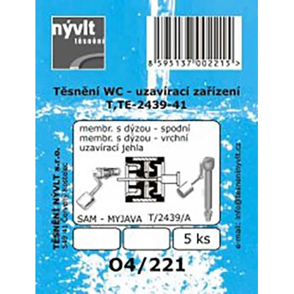 Sada těsnění napouštěcího ventilu Sam Myjava T2439/A, 5 ks Sada těsnění napouštěcího ventilu Sam Myjava T2439/A, 5 ks