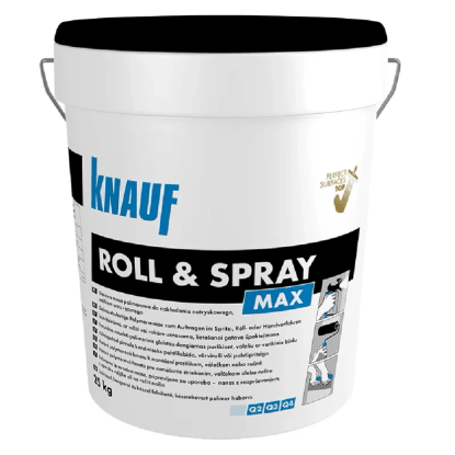 Knauf Stěrka pro finální úpravu stěn a stropů ROLL & SPRAY MAX, 25 kg Knauf Stěrka pro finální úpravu stěn a stropů ROLL & SPRAY MAX, 25 kg