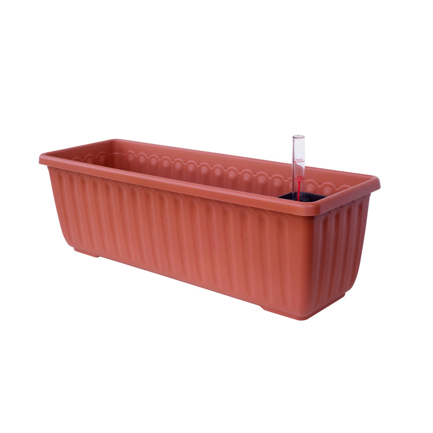 Plastia Samozavlažovací truhlík Siesta Lux, terakota, 60 x 19 x 19 cm Plastia Samozavlažovací truhlík Siesta Lux, terakota, 60 x 19 x 19 cm