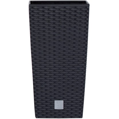 Prosperplast Vysoký květináč ratanového vzhledu 33 x 33 x 61 cm antracitový Prosperplast Vysoký květináč ratanového vzhledu 33 x 33 x 61 cm antracitový