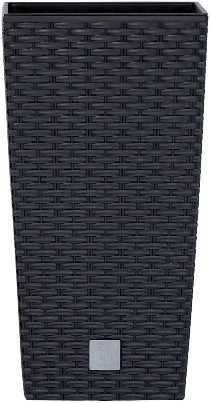 Prosperplast Vysoký květináč ratanového vzhledu 33 x 33 x 61 cm antracitový Prosperplast Vysoký květináč ratanového vzhledu 33 x 33 x 61 cm antracitový