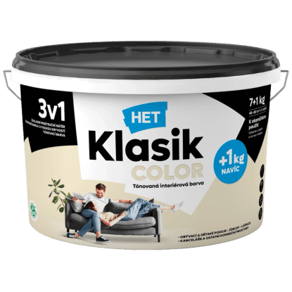 HET Klasik COLOR Tónovaná interiérová barva KC 0017 bílá smetanová, 7 + 1 kg HET Klasik COLOR Tónovaná interiérová barva KC 0017 bílá smetanová, 7 + 1 kg