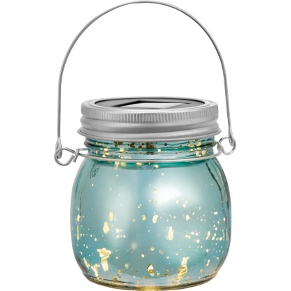 Modré LED solární dekorativní skleněné světlo s rukojetí, Ø 8x9 cm, pro zahradu a balkon. Modré LED solární dekorativní skleněné světlo s rukojetí, Ø 8x9 cm, pro zahradu a balkon.
