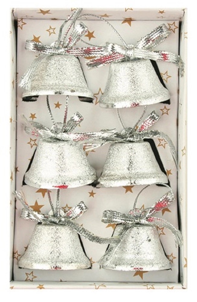 Zvonky stříbrné 6 ks Zvonky stříbrné 6 ks