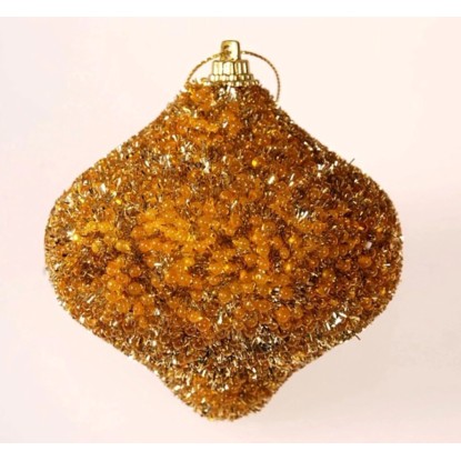 EverGreen Cibulka samet s korálky, zlatá, pr. 8 cm EverGreen Cibulka samet s korálky, zlatá, pr. 8 cm