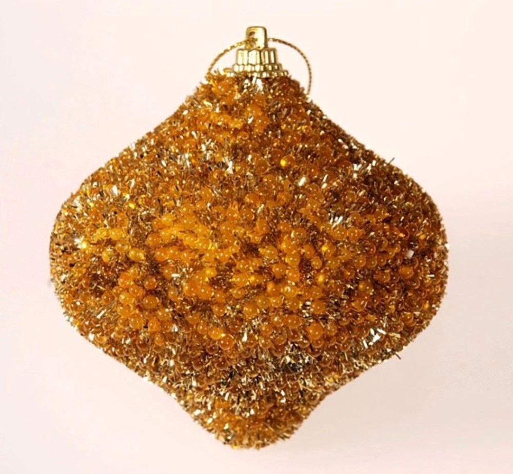 EverGreen Cibulka samet s korálky, zlatá, pr. 8 cm EverGreen Cibulka samet s korálky, zlatá, pr. 8 cm