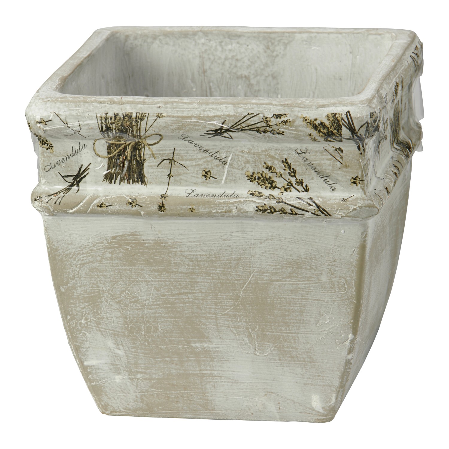 Květináč hranatý motiv levandule 12 cm x 12 cm Květináč hranatý motiv levandule 12 cm x 12 cm