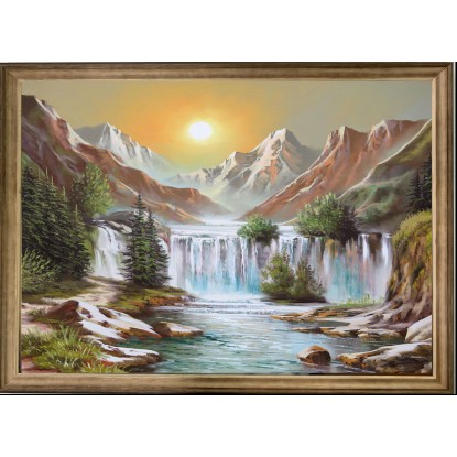 Bondecor Zarámovaný obraz Vodopád 64 x 100 cm Bondecor Zarámovaný obraz Vodopád 64 x 100 cm