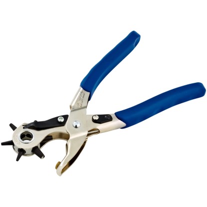 LUX Revolverlochzange Comfort, 220 mm, s 6 výměnnými trny pro přesné otvory v kůži a kartonu. LUX Revolverlochzange Comfort, 220 mm, s 6 výměnnými trny pro přesné otvory v kůži a kartonu.