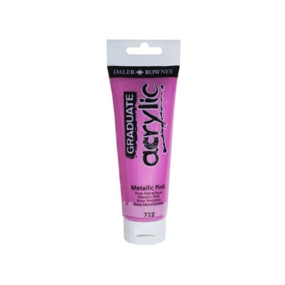 Daler Rowney Akrylová barva GRADUATE metalická růžová, 120 ml Daler Rowney Akrylová barva GRADUATE metalická růžová, 120 ml