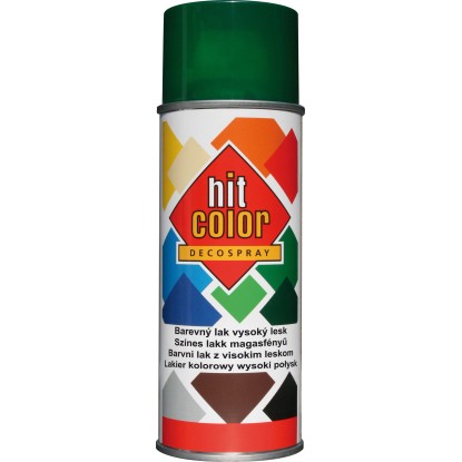 hitcolor Dekorativní lak ve spreji vysoký lesk RAL 6005 mechově zelený 400 ml hitcolor Dekorativní lak ve spreji vysoký lesk RAL 6005 mechově zelený 400 ml