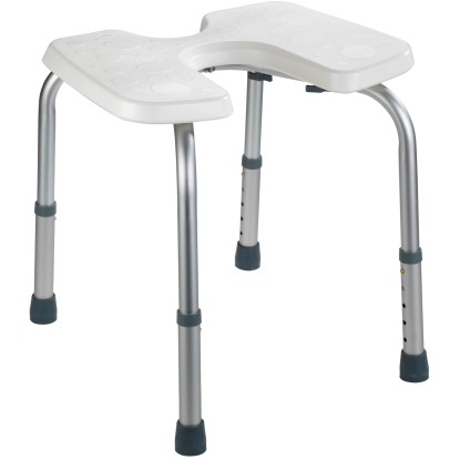 Wenko Stolička do sprchy s hygienickými výřezy Secura bílá výškově nastavitelná Wenko Stolička do sprchy s hygienickými výřezy Secura bílá výškově nastavitelná