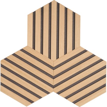 Denpanels Designové panely Šestiúhelník Dub MDF Černá 3dílná sada na stěnu a strop. Denpanels Designové panely Šestiúhelník Dub MDF Černá 3dílná sada na stěnu a strop.