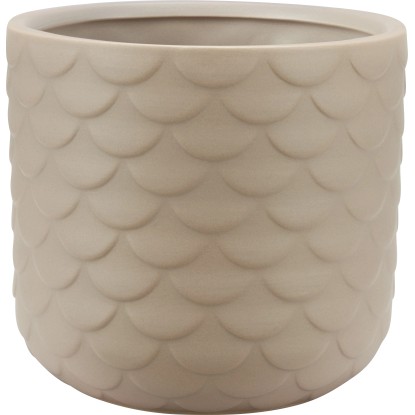 Strukturovaný keramický květináč, světle šedá, pr. 15 cm Strukturovaný keramický květináč, světle šedá, pr. 15 cm
