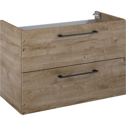 Maximus Skříňka pod umyvadlo Cheese, 2 zás., dub Canela + černé úchytky, 80 cm Maximus Skříňka pod umyvadlo Cheese, 2 zás., dub Canela + černé úchytky, 80 cm