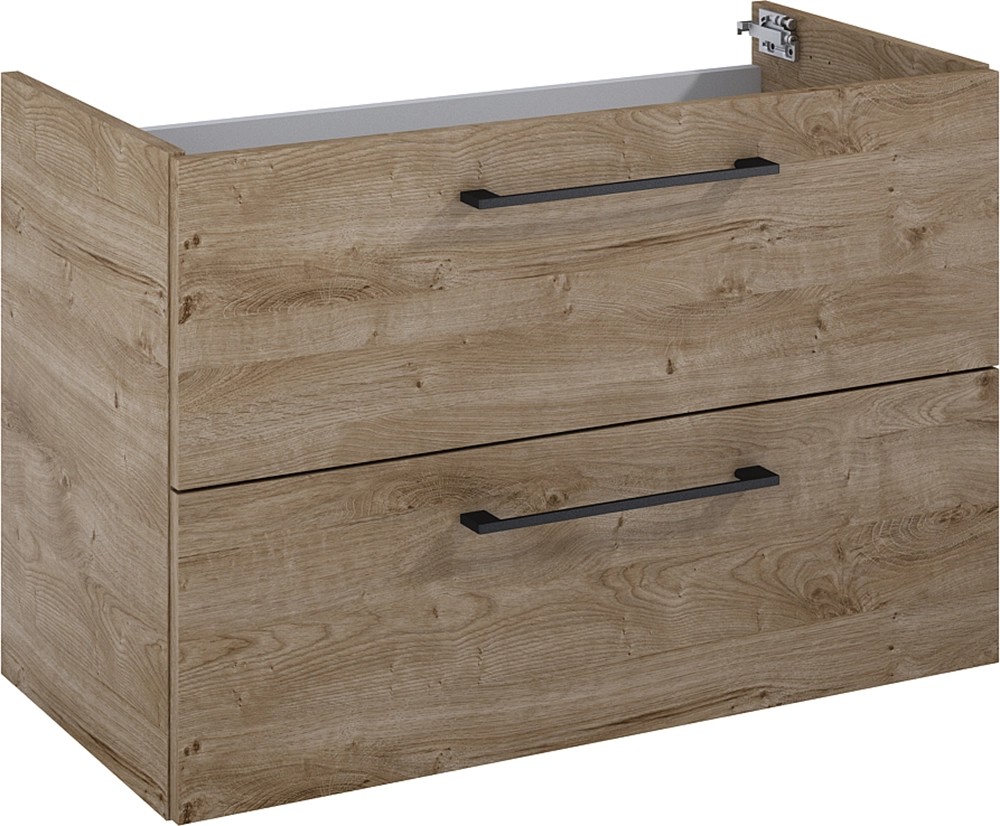 Maximus Skříňka pod umyvadlo Cheese, 2 zás., dub Canela + černé úchytky, 80 cm Maximus Skříňka pod umyvadlo Cheese, 2 zás., dub Canela + černé úchytky, 80 cm