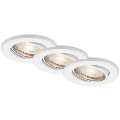BRILONER Vestavné LED svítidlo bílá, GU10 5W 460lm 3000K pr. 86 x 70 mm, 3 ks BRILONER Vestavné LED svítidlo bílá, GU10 5W 460lm 3000K pr. 86 x 70 mm, 3 ks