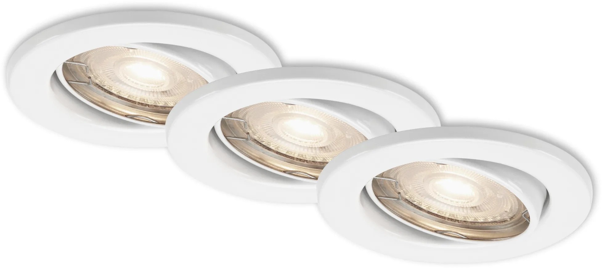 BRILONER Vestavné LED svítidlo bílá, GU10 5W 460lm 3000K pr. 86 x 70 mm, 3 ks BRILONER Vestavné LED svítidlo bílá, GU10 5W 460lm 3000K pr. 86 x 70 mm, 3 ks