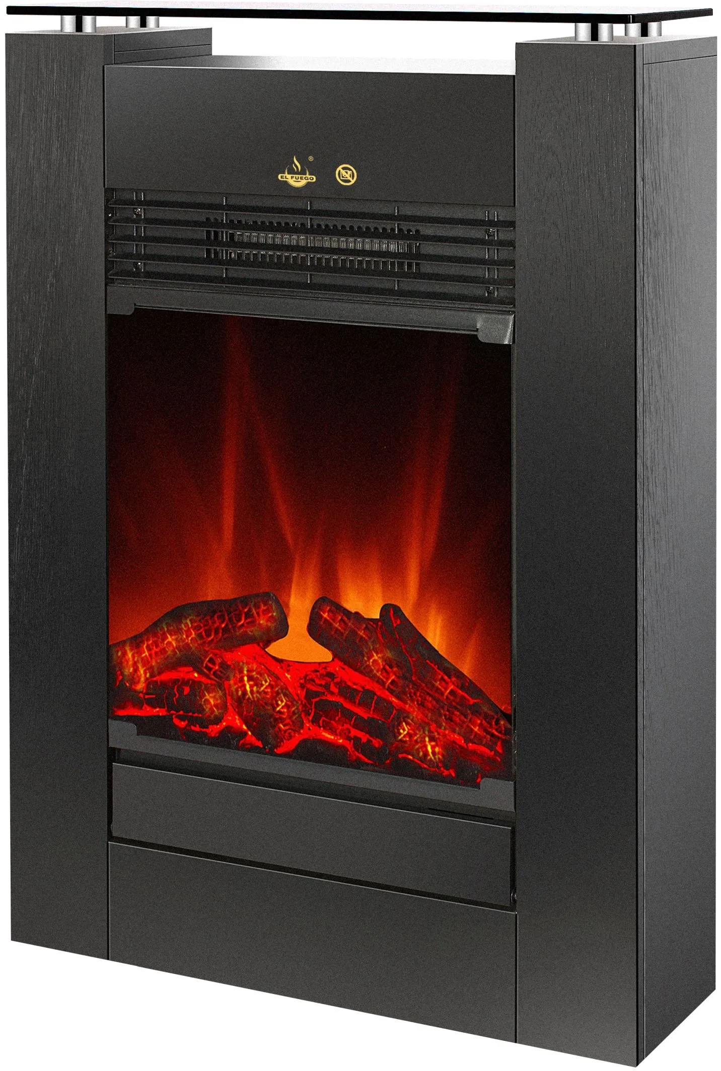 EL Fuego Elektrický krb Tessin černý, 900/1 800 W, 58 x 79,5 x 17 cm EL Fuego Elektrický krb Tessin černý, 900/1 800 W, 58 x 79,5 x 17 cm
