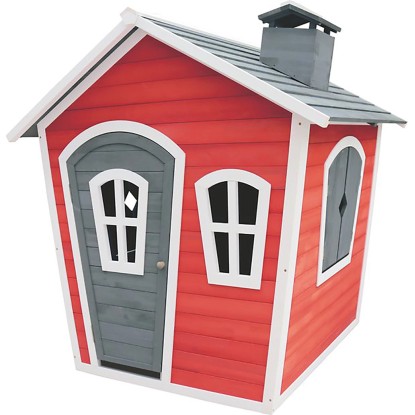 Axi Dětský domeček Olaf, cedrové dřevo, šedá/červená, 129 x 120 x 113,6 cm Axi Dětský domeček Olaf, cedrové dřevo, šedá/červená, 129 x 120 x 113,6 cm