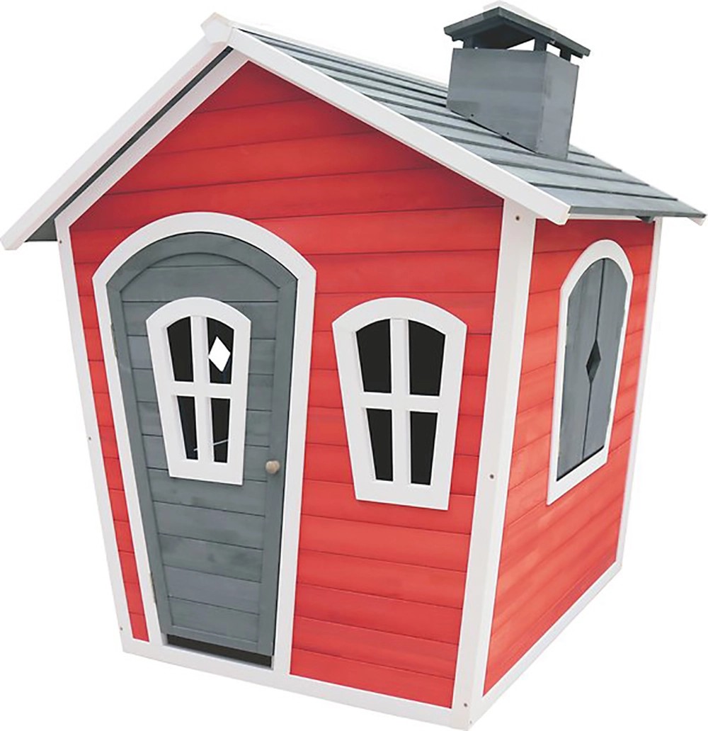 Axi Dětský domeček Olaf, cedrové dřevo, šedá/červená, 129 x 120 x 113,6 cm Axi Dětský domeček Olaf, cedrové dřevo, šedá/červená, 129 x 120 x 113,6 cm