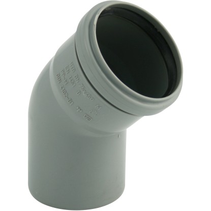 Šedé koleno Marley HT-Bogen 45° DN 40 pro vnitřní odpadní potrubí. Šedé koleno Marley HT-Bogen 45° DN 40 pro vnitřní odpadní potrubí.