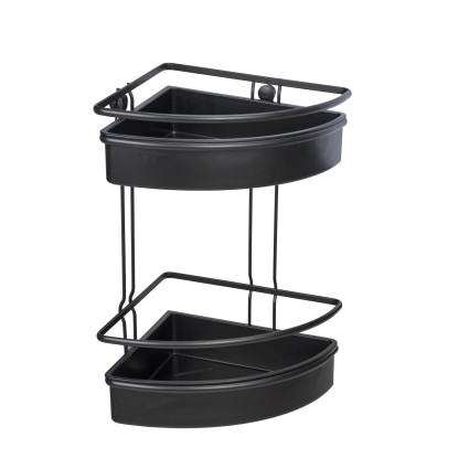 Wenko Rohová koupelnová police Molinella 2patrová, černá, 21,5 x 30 x 35 cm Wenko Rohová koupelnová police Molinella 2patrová, černá, 21,5 x 30 x 35 cm